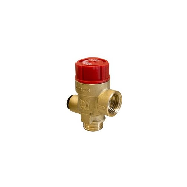 Zawór przelewowy AFRISO MS z wyjściem na manometr mosiądz 2,5 bar GW 1/2'' x 3/4''