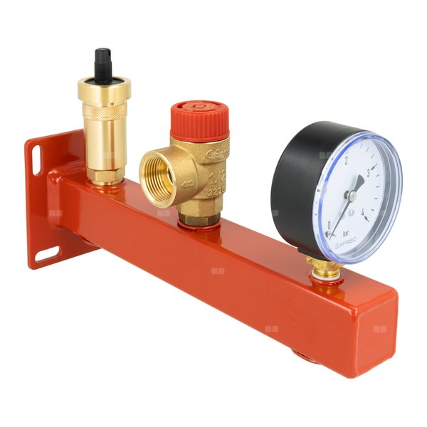 Zespół przyłączeniowy AFRISO BSS 3/4'' GW x GW, max. 1.5 bar + wskaźnik ciśnienia