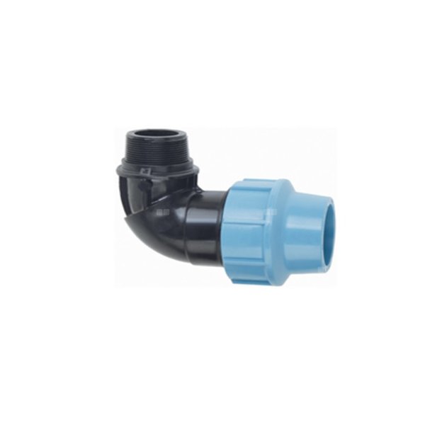 Kolano AGAFLEX, PP, 110 mm x 4'' (połączenie zaciskowe x GZ) do rur PE