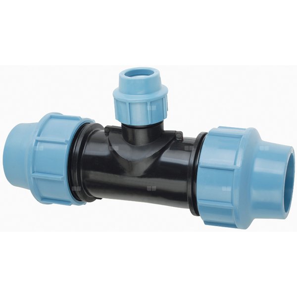 Trójnik AGAFLEX redukcja PP 20 mm x 16 mm x 20 mm (połączenie zaciskowe x połączenie zaciskowe x połączenie zaciskowe)do rur PE