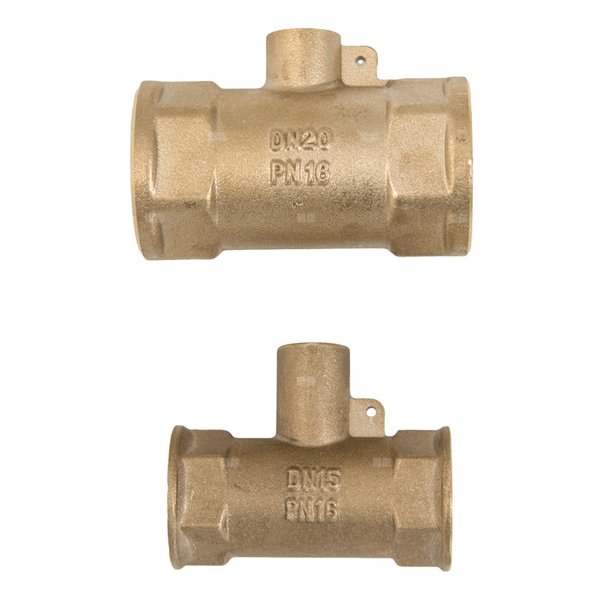 Trójnik APATOR POWOGAZ mosiądz 3/4'' x 15 mm x 3/4'' (gw x gw x gw)