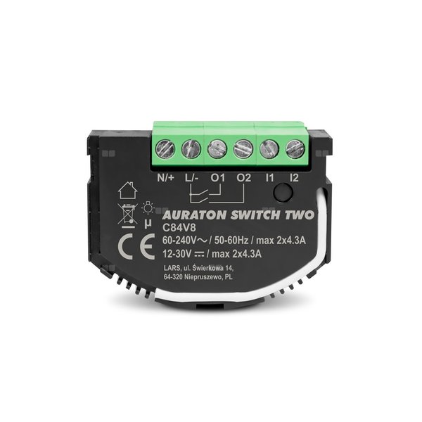2 kanałowy moduł wykonawczy AURATON SMART Switch TWO do systemu sterowania instalacji domowej