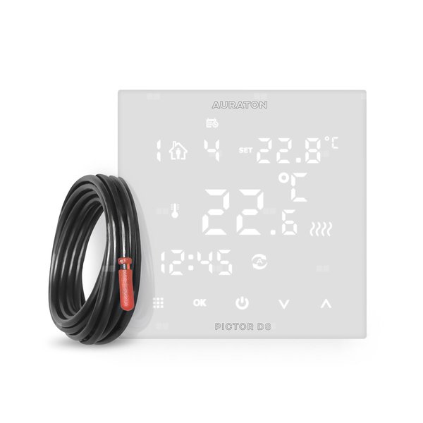 Regulator temperatury podtynkowy, tygodniowy, przewodowy AURATON Pictor DS