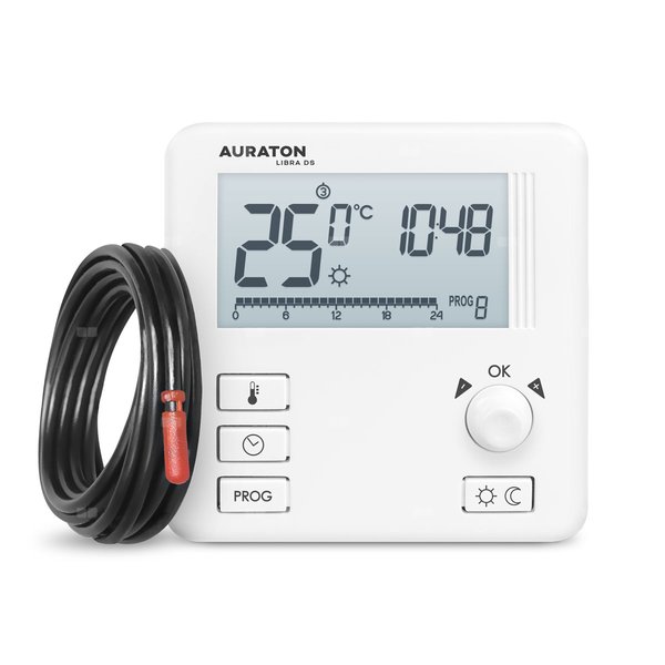 Regulator temperatury tygodniowy, przewodowy AURATON Libra DS