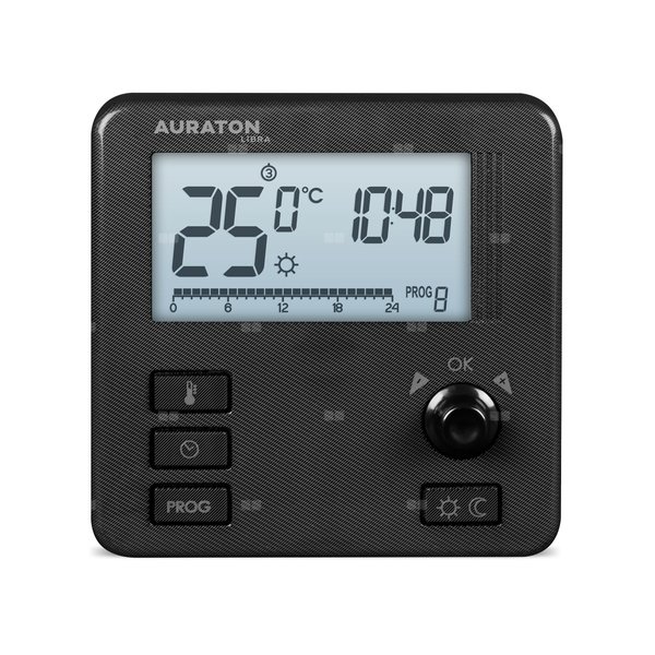 Regulator temperatury tygodniowy, przewodowy AURATON Libra (wersja czarna)