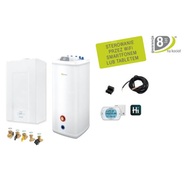 Pakiet - Kocioł gazowy jednofunkcyjny BERETTA MySMART X 20 R.S.I. kondensacyjny wiszący 30 kW + Zasobnik c.w.u Kwadro Top 120
