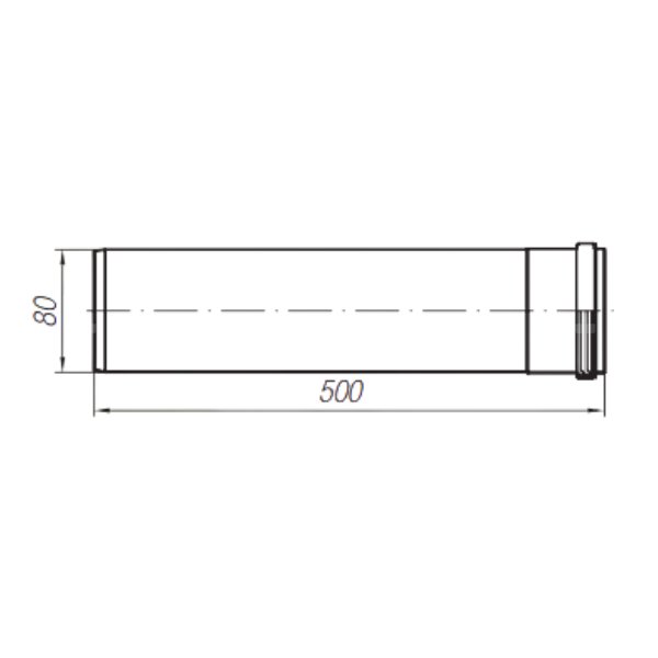 Przedłużenie 50cm (fi80)