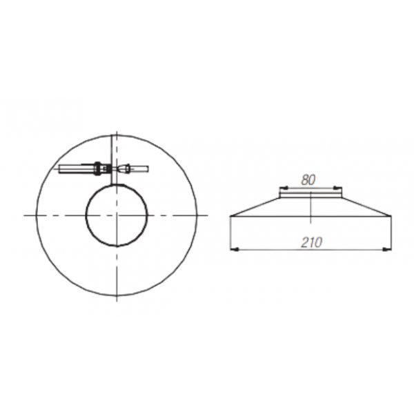 Rozeta BERETTA stal nierdzewna fi 80 mm, kolor biały