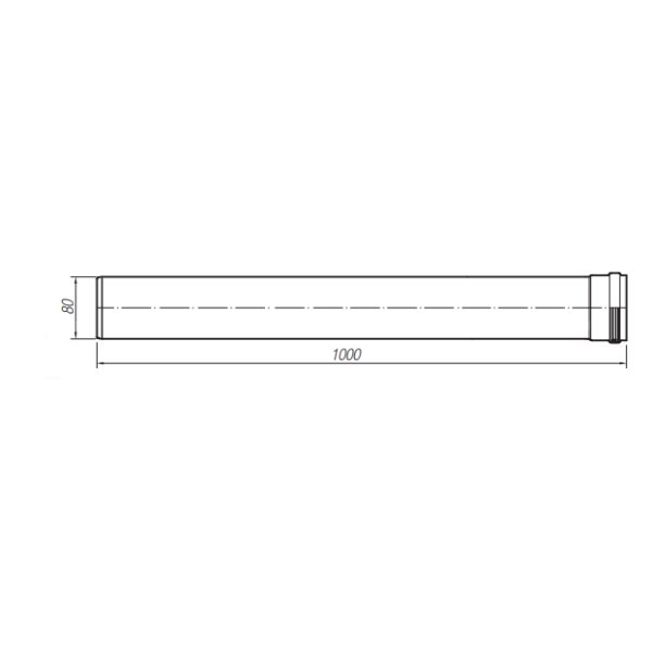 Przedłużenie 1000mm (fi80)* 25 sztuk
