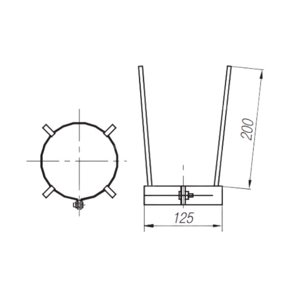 Obejma mocująca dachowa BERETTA stal nierdzewna fi 125 mm