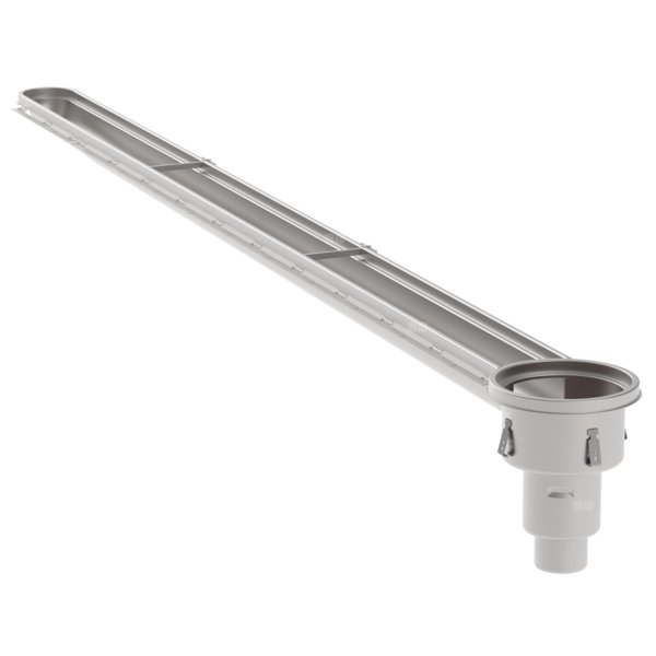 HYGIENICPRO Korpus kanału (do dokupienia syfon typ 562, kosz osadczy typ 780 oraz ruszt typ 697.250.150.50 ) wymiar 150x3000 E OUTLET odpływ na końcu, niski model kosz osadczy 780.004.010.05