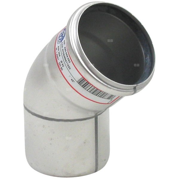 45 st. Kolano DN =82 mm, stal kwasoodporna