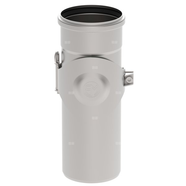 Czyszczak (rewizja pionowa) z pokrywą DN =110 mm, wysoka 195 mm, stal kwasoodporna