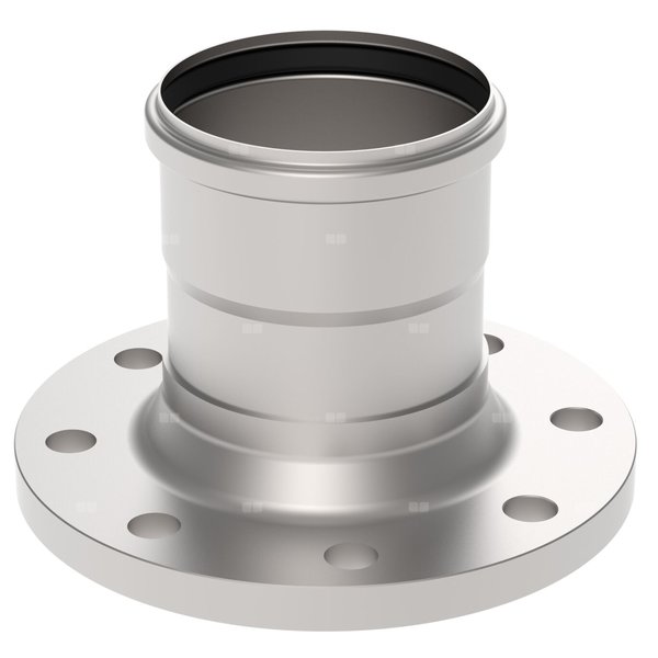 Adapter, rura z kielichem i kołnierzem, DN =75mm, stal kwasoodporna
