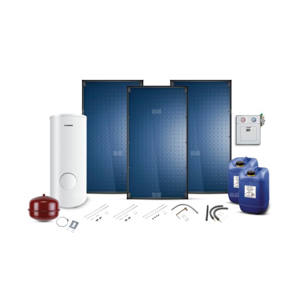 Pakiet solarny z 3 kolektorami słonecznymi SO7000TF FT 226-2V oraz biwalentnym 400 litrowym zasobnikiem