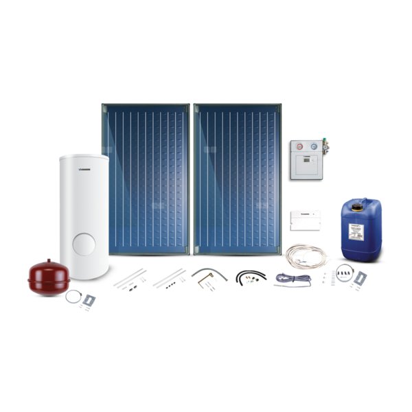 Pakiet solarny z 2 kolektorami słonecznymi SO5000TF FKC-2S oraz biwalentnym 300 litrowym zasobnikiem