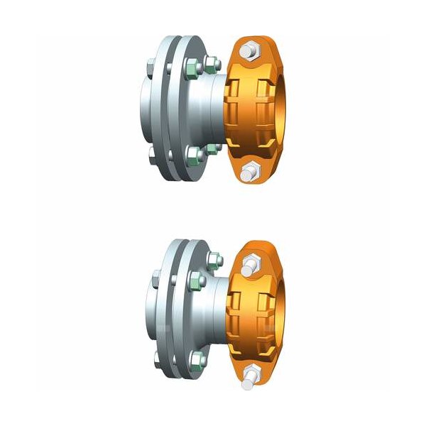 Złącza hydrauliczne Victaulic 2,5"-kołnierz DN65. Wymagane do instalacji kaskad bez sprzęgła hydraulicznego. Nadają się do ram montażowych TL1-2, TR2.