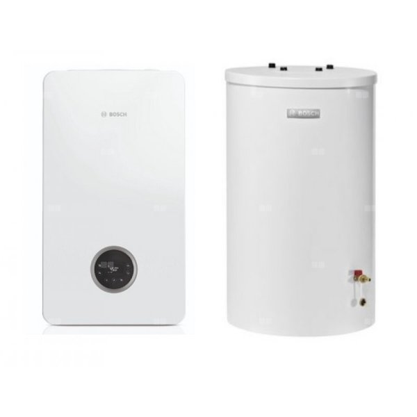 Pakiet - Kocioł gazowy jednofunkcyjny BOSCH TERMOTECHNIKA CONDENS GC2300iW20P kondensacyjny wiszący 21.2 kW + Czujnik c.w.u. + Zasobnik c.w.uWST120-5O