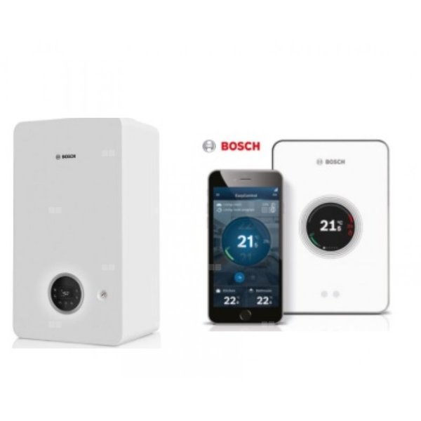 Pakiet - Kocioł gazowy jednofunkcyjny BOSCH TERMOTECHNIKA CONDENS GC2300iW15P kondensacyjny wiszący 16.1 kW + RegulatorCT200 (biały)