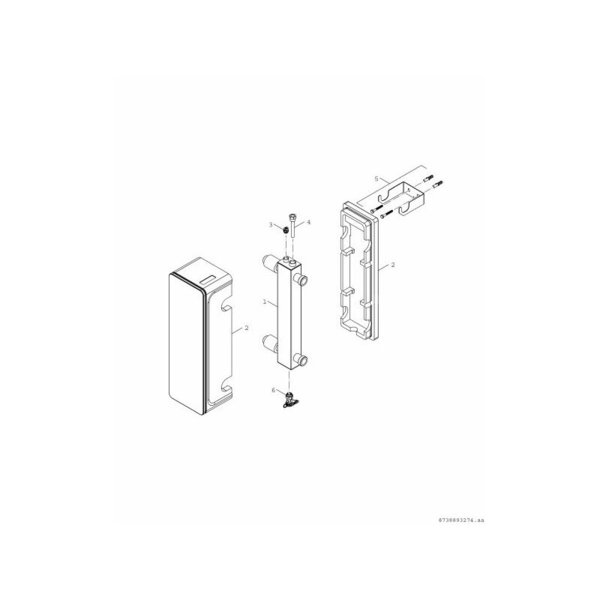 WHY 80/60 pionowe sprzęgło hydrauliczne, maksymalny przepływ po stronie źródła ciepła 2500 l/h, średnica przyłączy w obiegu pierwotnym R 1, w obiegu wtórnym G 1 1/4