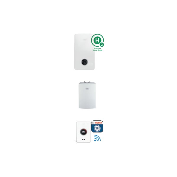 Pakiet z kotłem Condens GC2300iW 15P (Stora WD120B + Czujnik c.w.u., Regulator EasyControl CT200)