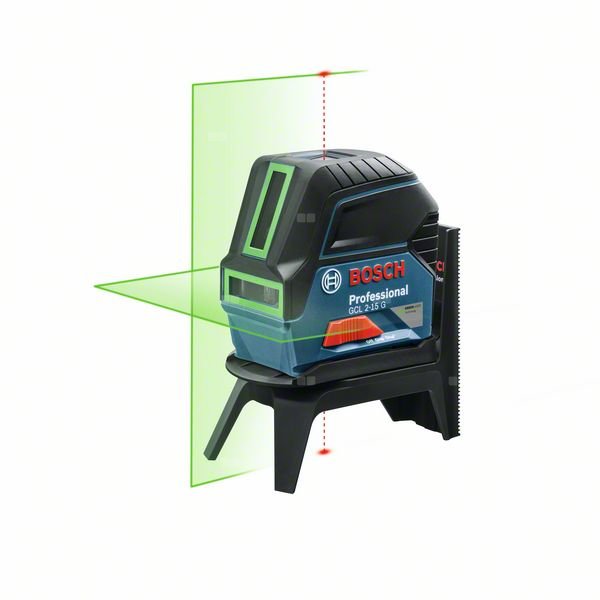 laser krzyżowo-punktow,zielona wiązka lasera, zasięg 15 m, blokada kompensatora, podstawa RM1