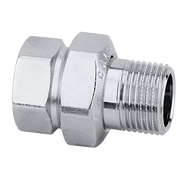 Złączka trzyczęściowa prosta. Wykończenie: chrom 1 1/2" GW x GZ z złączką