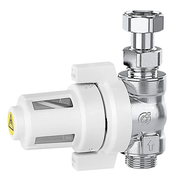Caleffi XS® - urządzenie filtrujące z magnesem do montażu pod kotłem, wersja prosta 3/4" GZ x 3/4" GW ruchoma nakrętka