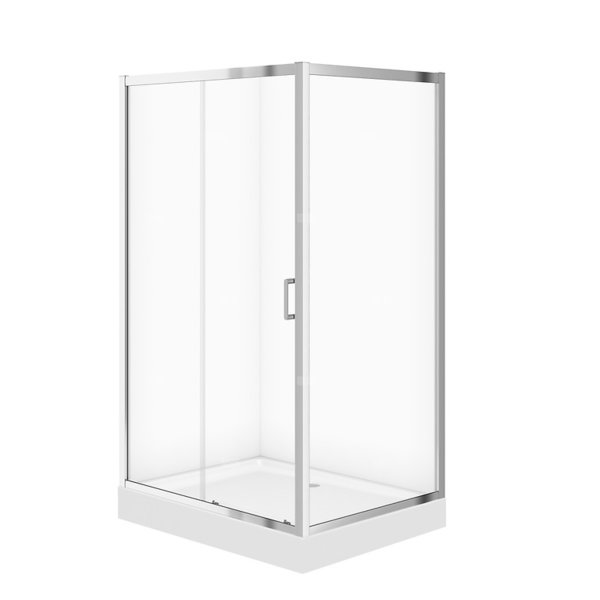 Kabina prysznicowa CERSANIT ARTECO SET C180+Brodzik, wys: 1900 mm, szer: 1200 mm x 900 mm, kolor: chrom, szkło transparentne