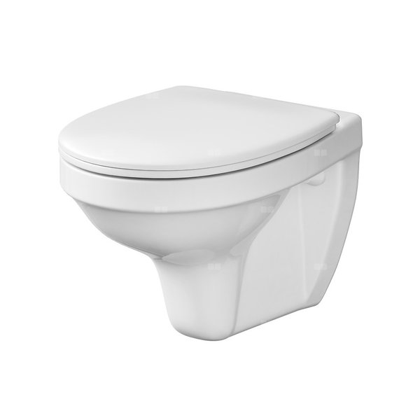 Miska WC zawieszana CERSANIT DELFI SET, ceramiczna, kolor: biały, odpływ poziomy, spłukiwanie: 3-6l