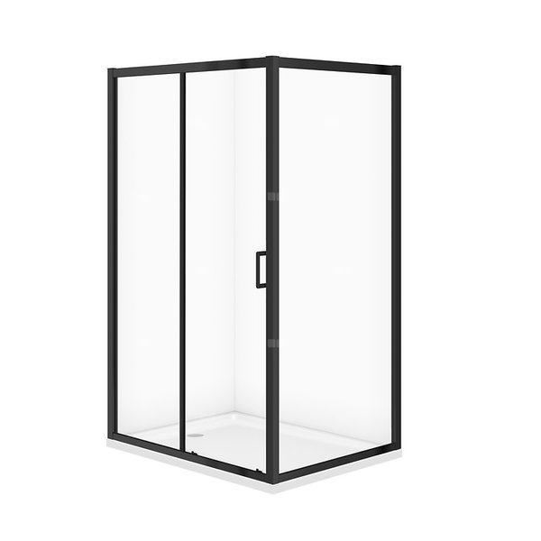Kabina prysznicowa CERSANIT ARTECO SET C711+Brodzik, wys: 1900 mm, szer: 1200 mm x 900 mm, kolor: czarny, szkło transparentne