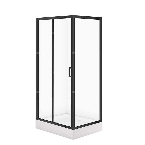 Kabina prysznicowa CERSANIT ARTECO SET C710+Brodzik, wys: 1900 mm, szer: 1000 mm x 800 mm, kolor: czarny, szkło transparentne