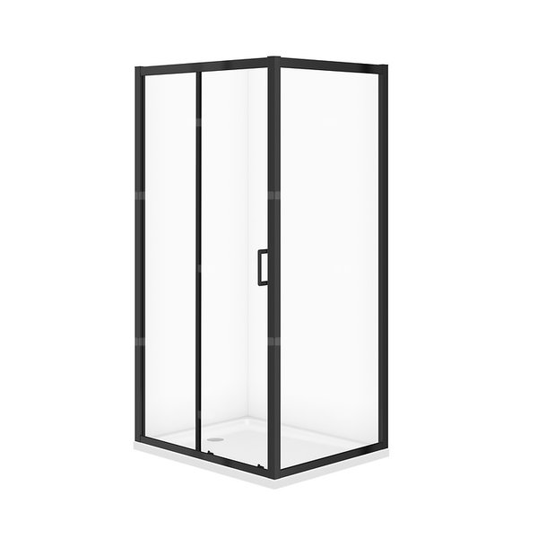 Kabina prysznicowa CERSANIT ARTECO SET C709+Brodzik, wys: 1900 mm, szer: 1000 mm x 800 mm, kolor: czarny, szkło transparentne