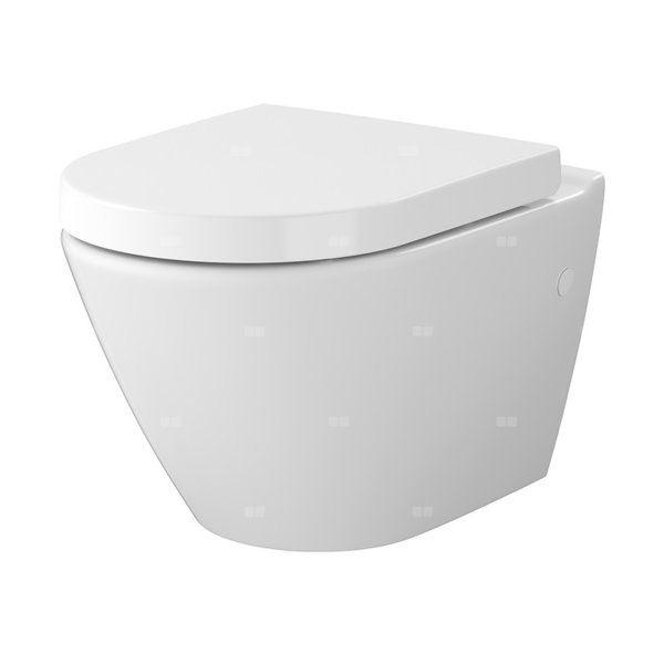 Miska WC zawieszana CERSANIT MESTO OVAL SET C08, ceramiczna, kolor: biały, odpływ poziomy, spłukiwanie: 3-5l, bez kołnierza wewnętrznego