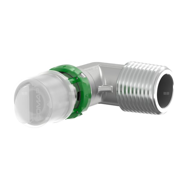 Kolano, końcówka zaprasowywana 90' COMAP MultiSkin Visu-Control, mosiądz, 16x2 x 1/2'' (MZ x GZ)