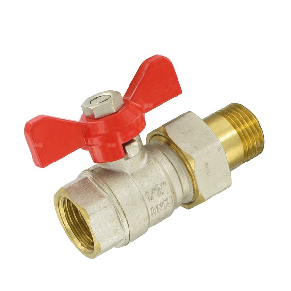 Zawór kulowy COMAP Z półśrubunkiem do rozdzielaczy 9800 i 9532 1 1/4'' GW x GZ, uchwyt: motylek