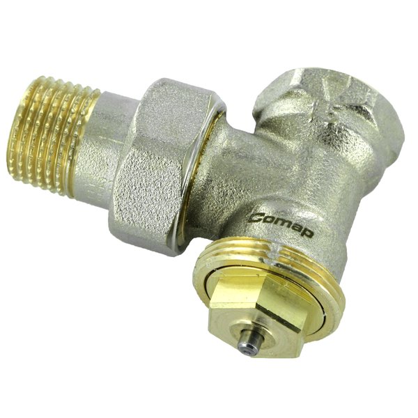 Zawór grzejnikowy termostatyczny COMAP R858 kątowy, połączenie 1/2'' (niklowanie)