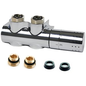 Zestaw termostatyczny AutoSar Thermod Design z nastawą M30x1,5, podł.inst.3/4'E, podł.grzejnik 3/4" lub 1/2" chrom prosty