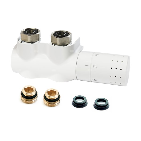 Zawór grzejnikowy termostatyczny COMAP AutoSar Thermod Design kątowy, połączenie 3/4'' x 3/4'' (malowany) biały
