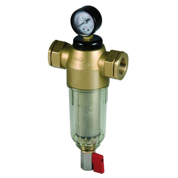 Filtr mechaniczny, samoczyszczący, sterowanie ręczne przepływem wstecznym 6 bar z manometrem, 3000l/h podłączenie 3/4", 4000 l/h podłączenie 1" 1"(3/4") - 90µ+40µ