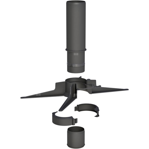 Rura końcowa z zawiesiem Concept By JEREMIAS (pp-flex) ZZ x ZW 60 x 60 mm, kolor czarny