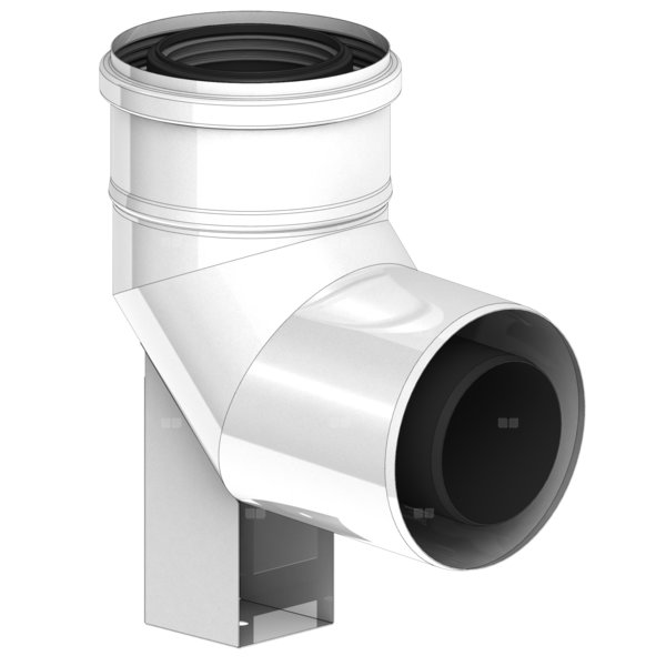 CONCEPT Kolano z podporą powietrzno-spalinowe Ø 60-100, 87°, PP