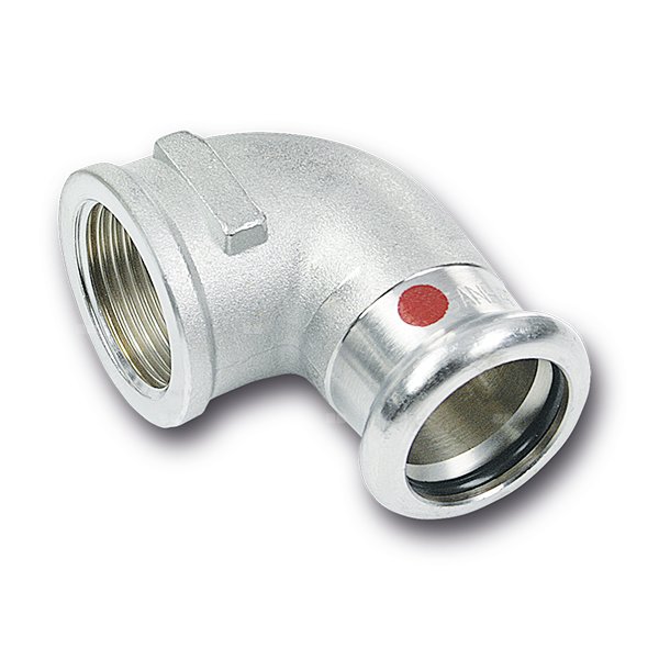 Kolano 90' Concept By SANHA Therm, stal (cynk/nikiel), 12 mm x 3/8'' (zw x GW)