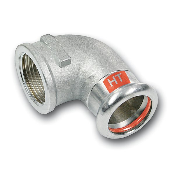 Kolano 90' Concept By SANHA Therm Industry, stal (cynk/nikiel), 15 mm x 1/2'' (zw x GW)