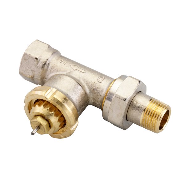 Zawór grzejnikowy DANFOSS z nastawą wstępną, połączenie 3/8'' (niklowanie)