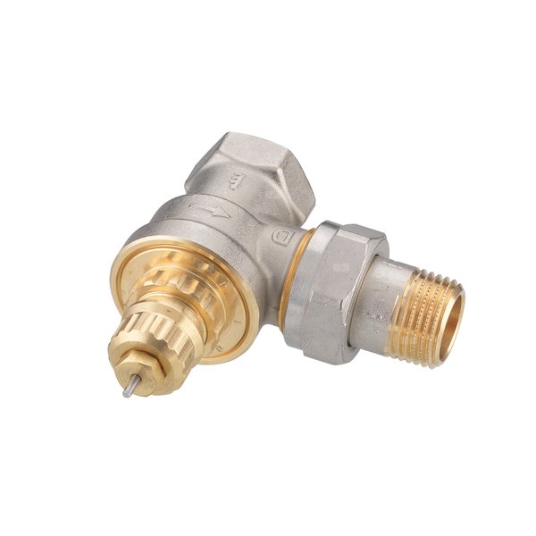 Zawór grzejnikowy termostatyczny DANFOSS kątowy (kąt prosty) (brak), połączenie 1/2'' (niklowanie) biały