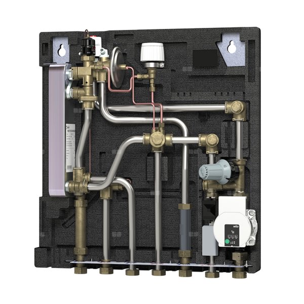 Danfoss EvoFlat MSS 2, w/bypass, w/1 CW meter, w/EPP front, w/HTC, w/circulation, w/safety valve, 49kW