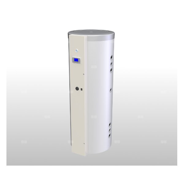 Zbiornik buforowy stojący ELEKTROMET WGJ-B 1000 inox HP pojemność 957 l z wężownicą, z grzałką elektryczną, izolacja: pianka poliuretanowa, kolor: biały