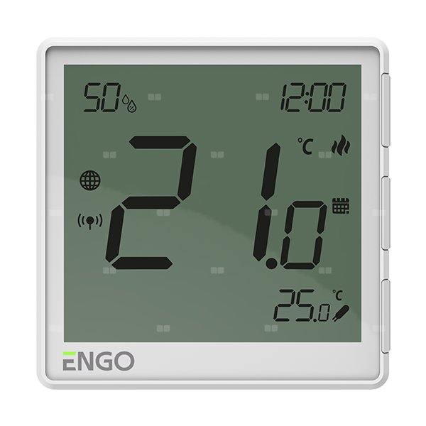 Regulator temperatury ENGO CONTROLS EONE-230W bezprzewodowy Zigbee z wyświetlaczem, montaż podtynkowy