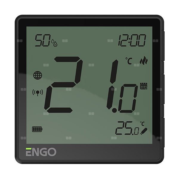 Regulator temperatury ENGO CONTROLS EONE-BATB bezprzewodowy Zigbee z wyświetlaczem, montaż natynkowy